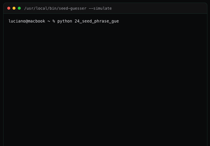 24-Word Seed Phrase Guesser demo